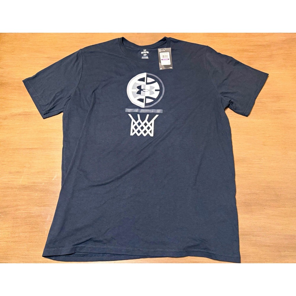 Under Armour UA Hoops Icon T Shirt Mens 2XL Black Basketball Graphic NWT